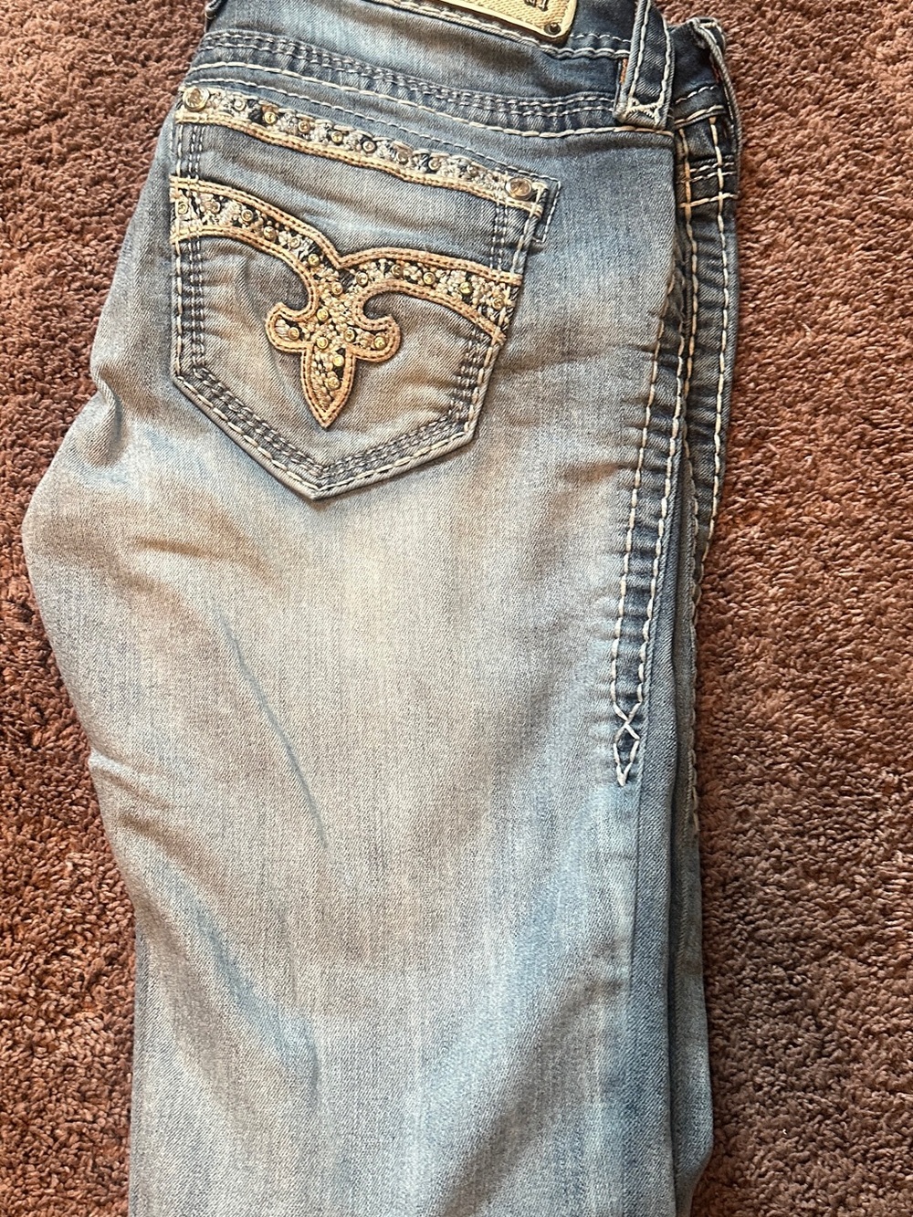 Rock Revival Light Blue Womens Jeans with Embellished Back Pockets - Picture 3 of 4